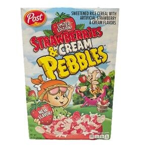 Post Limited Edition Strawberries & Cream Pebbles Cereal NEW Sealed Exp 08/26